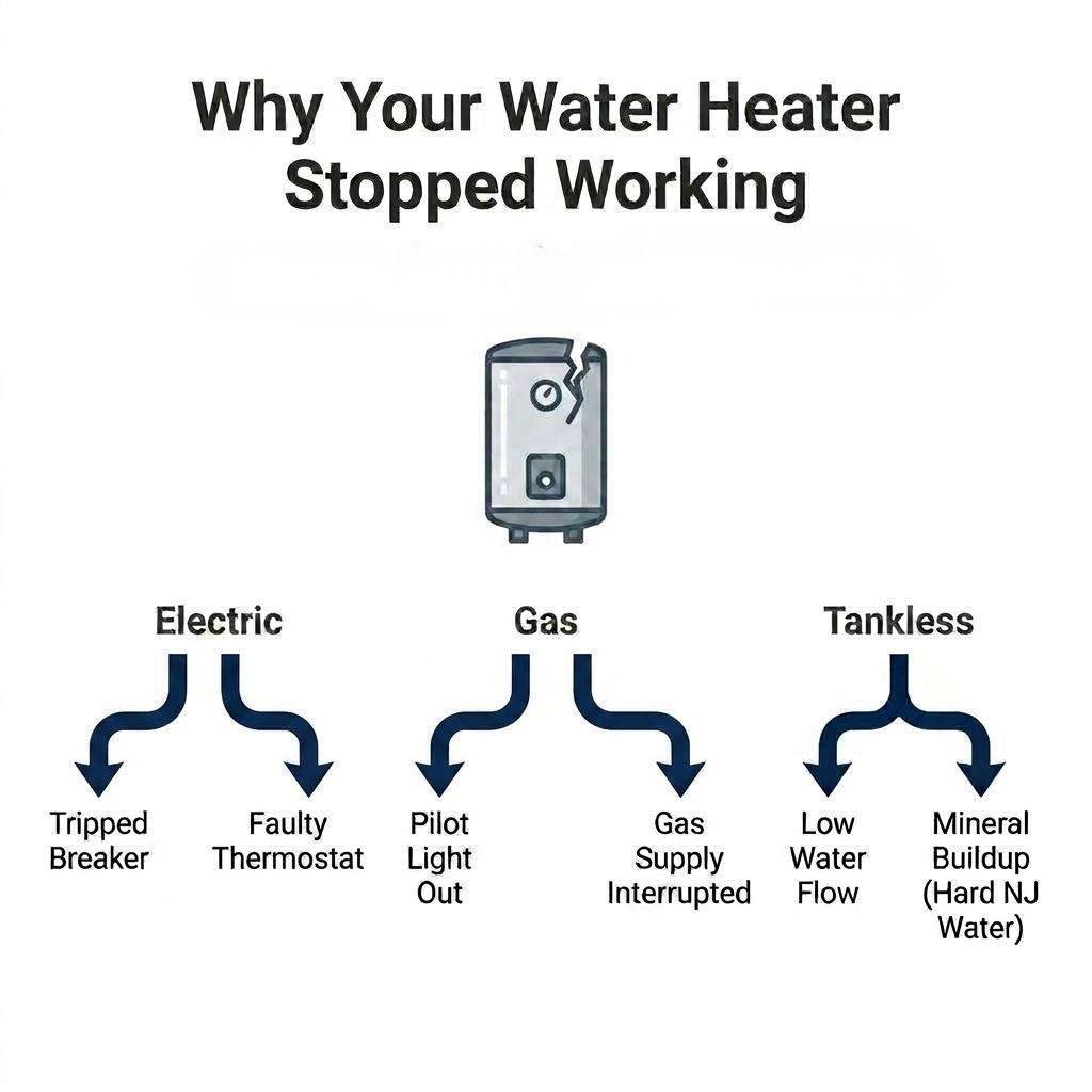 Causes behind, why water heater is not working